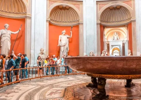 Gefresqueerde Galerij van de Kaarten op de route van de gegidste Vaticaanse Musea tour
